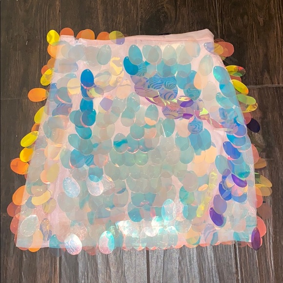 Pink Sequin Mermaid Mini Skirt - Picture 1 of 2